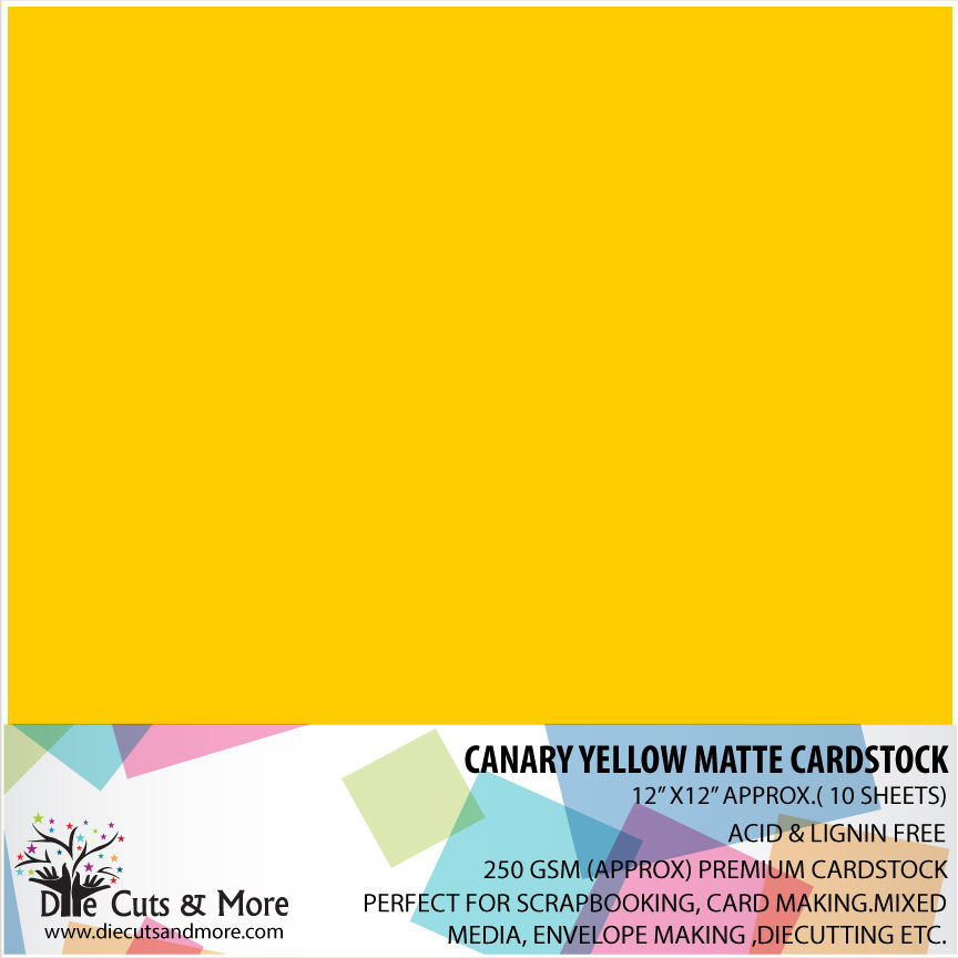 CANARY YELLOW MATTE CARDSTOCK Die Cuts & More